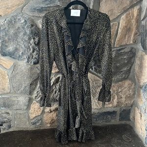 Just Female Imogene Gold Dotted Wrap Dress